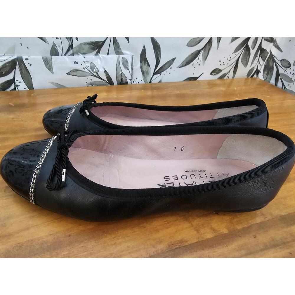 Paul Mayer Attitudes Shoes Black Womens Size 7 Flats Spain - Picture 4 of 6